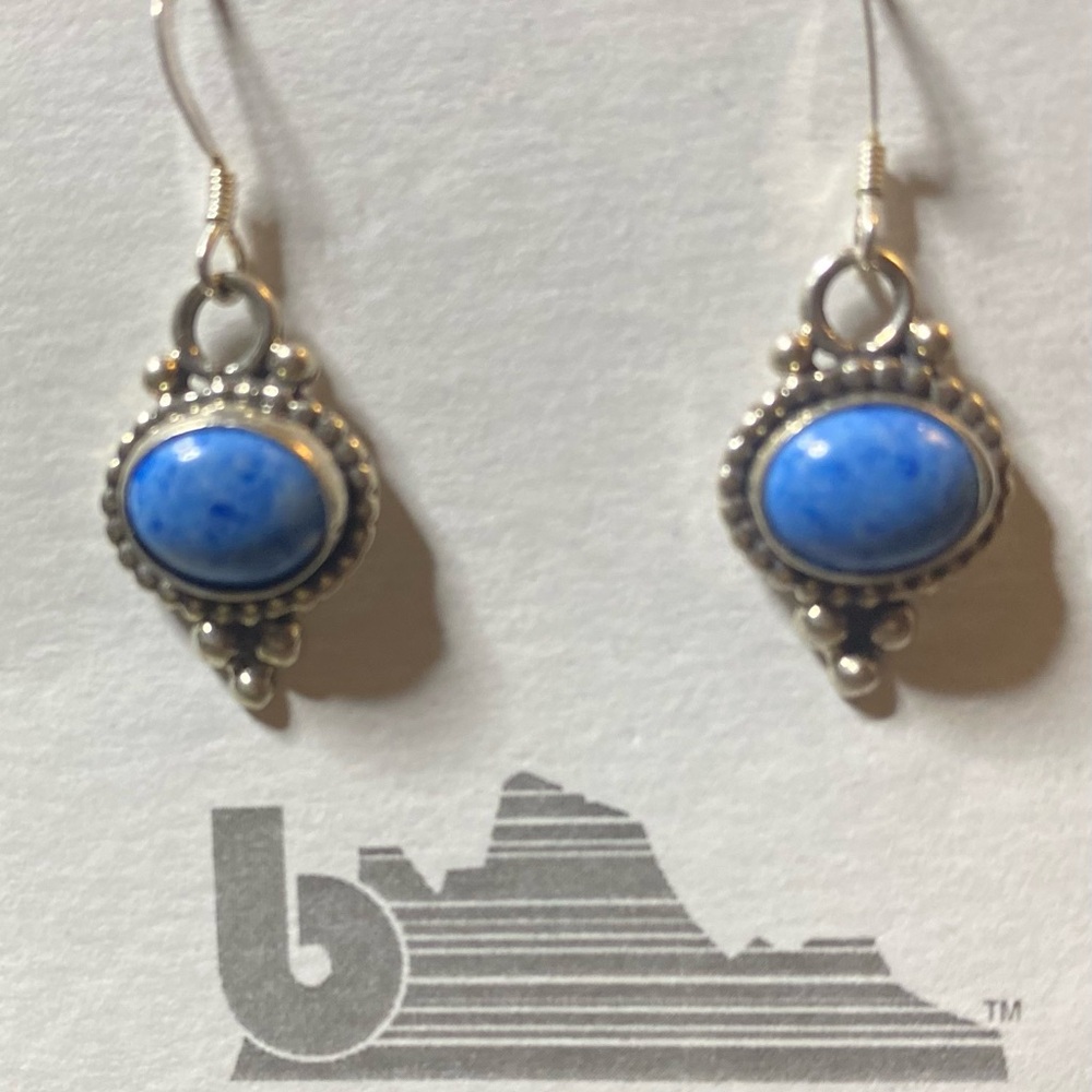 SALE! Denim Lapis Set in 925 Sterling Silver Earrings